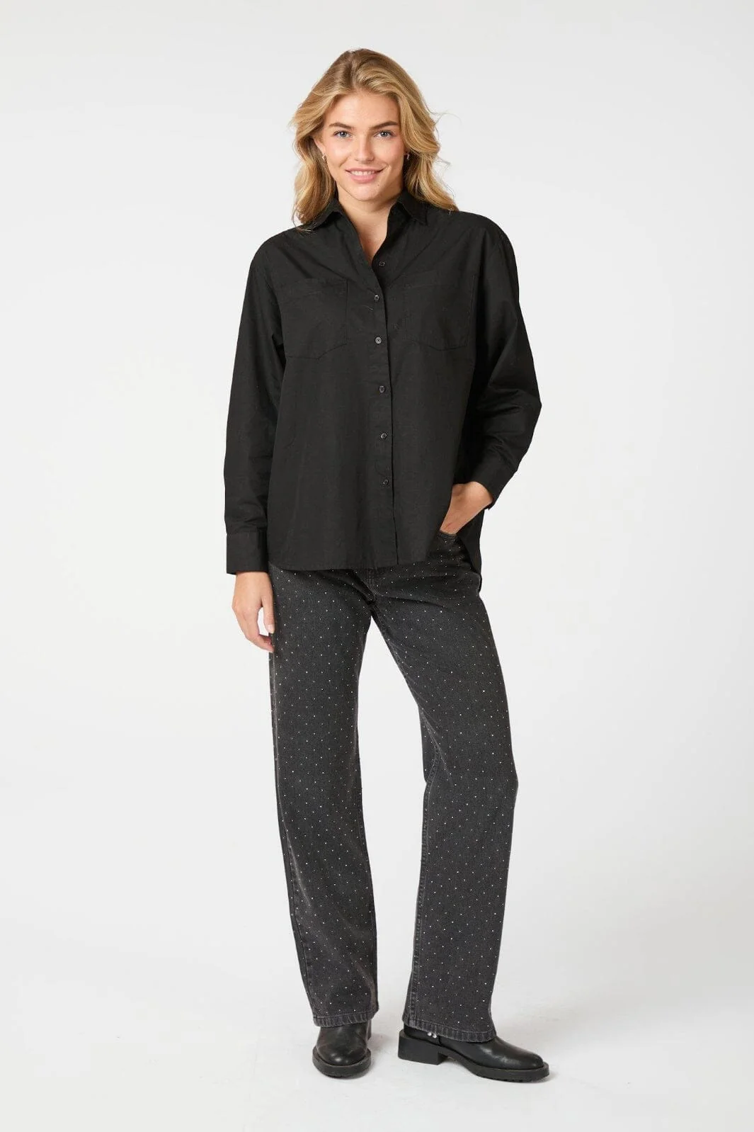 Neo Noir Dalma C Poplin Shirt 164332 black