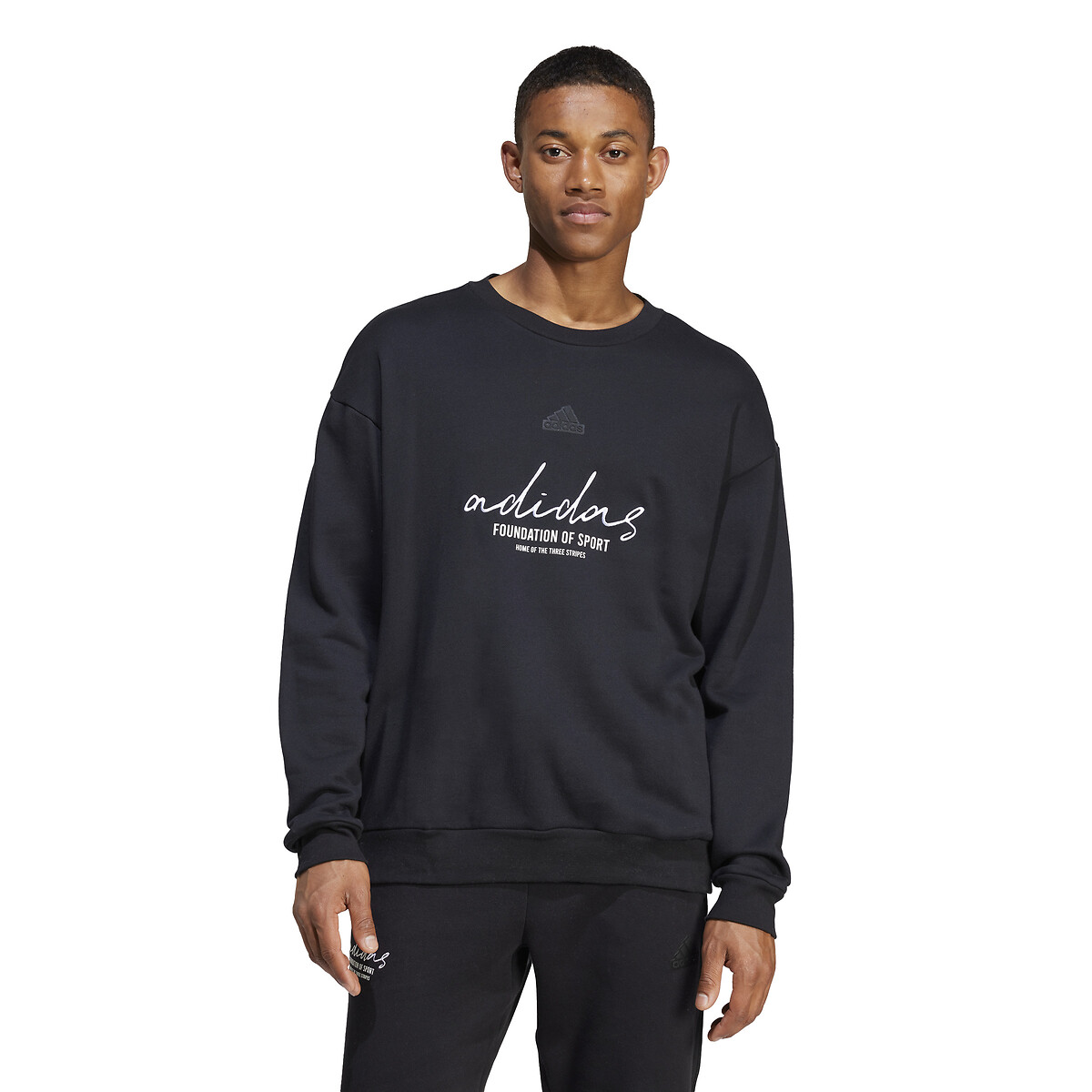 Suéter adidas Performance com gola redonda e logo duplo