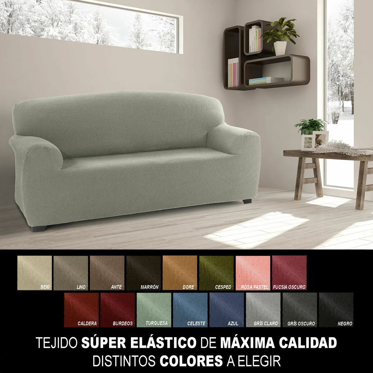 Sofakover Housse de Canapé Romeo 180 - 220 cm - Gris Clair