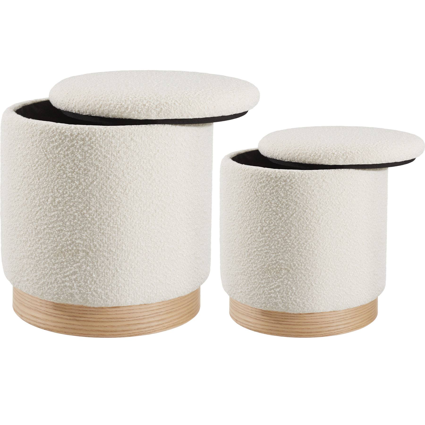 2er Set Sitzhocker mit Stauraum Orchide