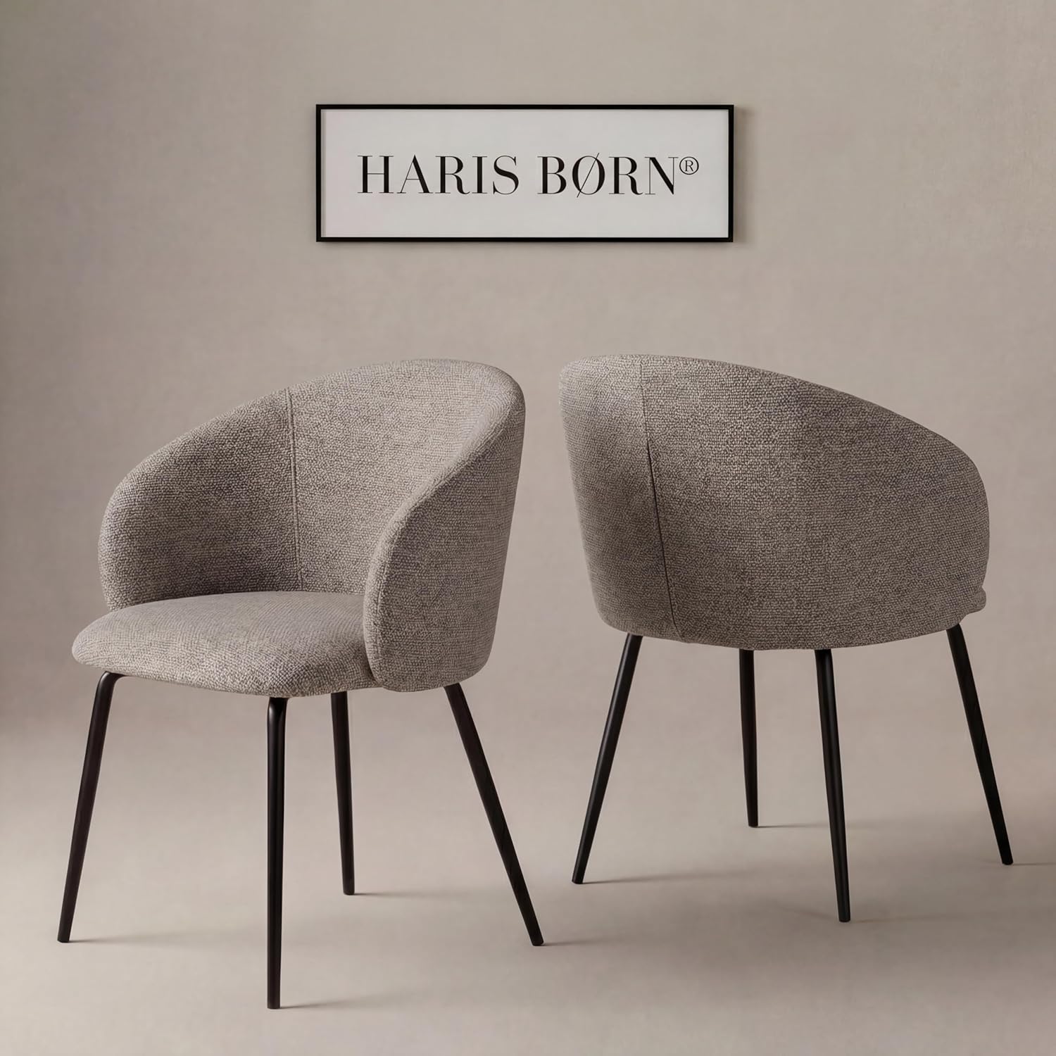 Design Dining Room Chairs (2er Set) Grau-Braun - skandinavische Esszimmerstühle in Zeitloser Form, Premium Polsterstuhl Esszimmer, moderner Dining Chair, 30 Tage risikofrei testen