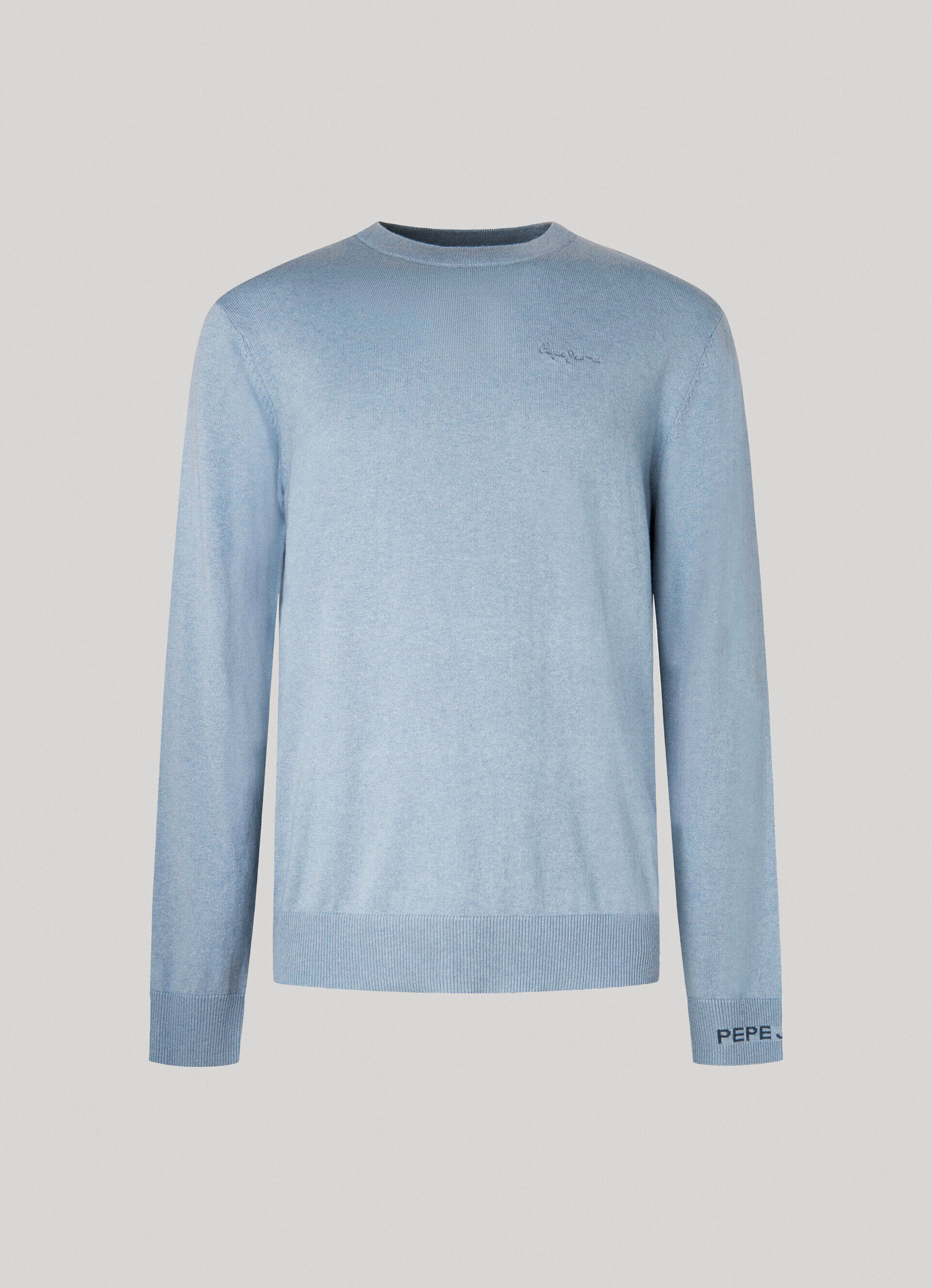 CAMISA DE GOLA REDONDA - azul claro