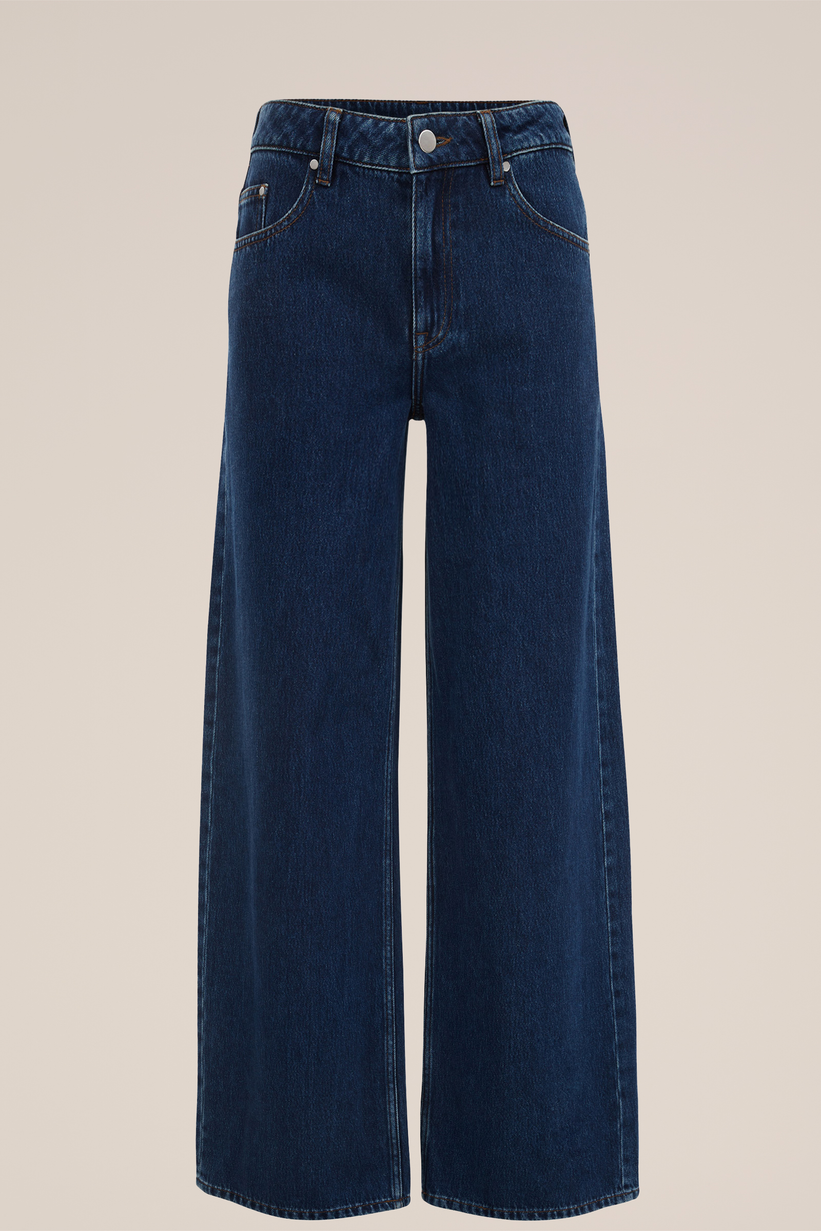 high rise wide leg jeans WE Studio Donkerblauw