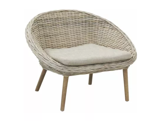 Fauteuil rond en poelet gris Talang