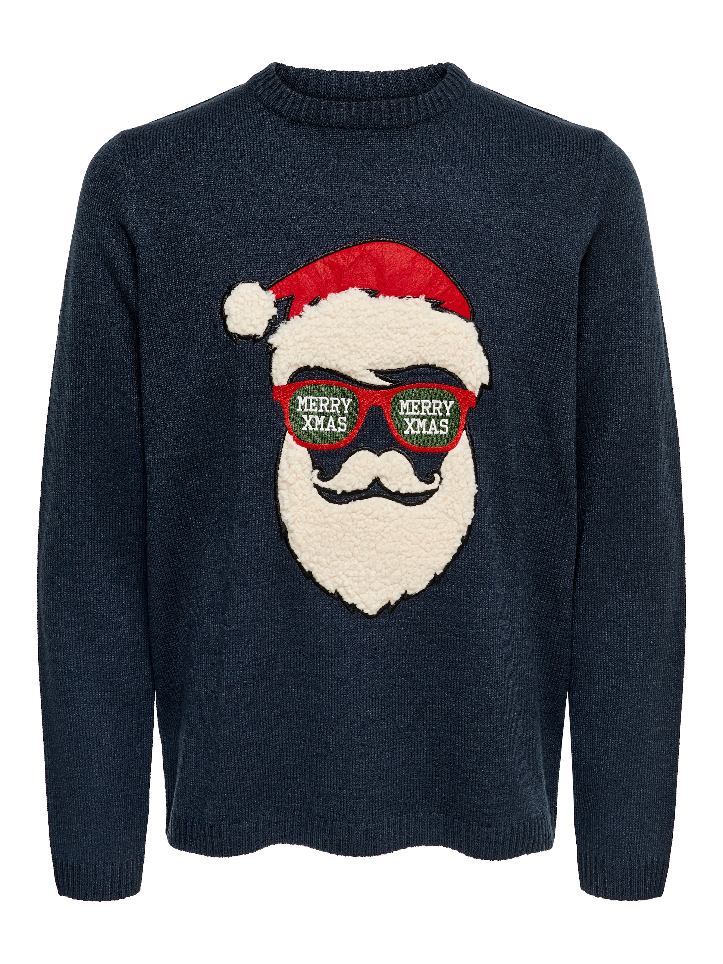 ONLY & SONS Strickpullover »ONSXMAS 7 FUNNY BADGE JAQUARD KNIT CS«