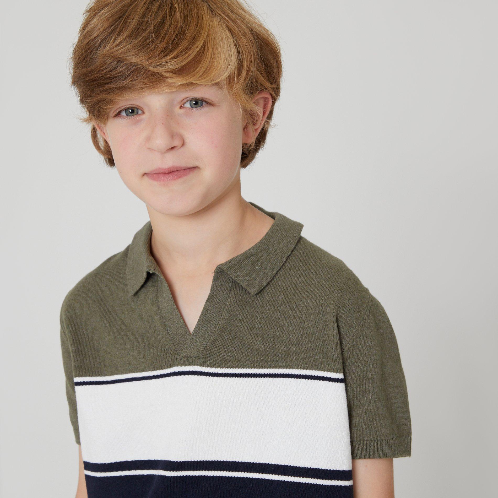Studio Older Boys Panel Polo Knitted