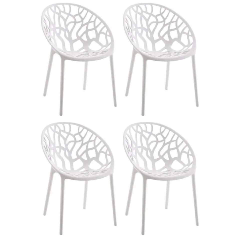 CLP Set van 4 Tuinstoel Hope Kunststof - wit