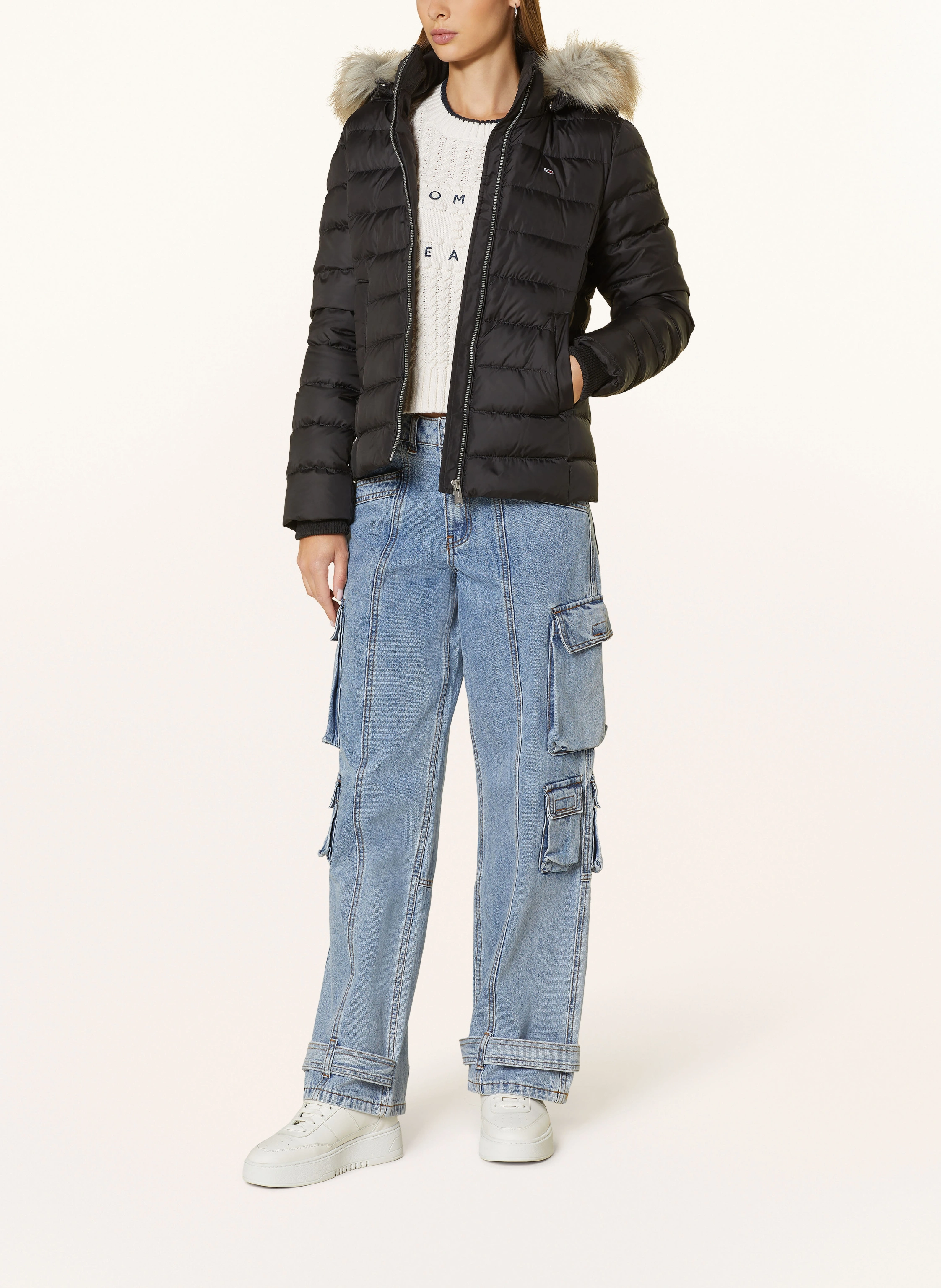 TOMMY JEANS Daunenjacke mit abnehmbarem Kunstfell
