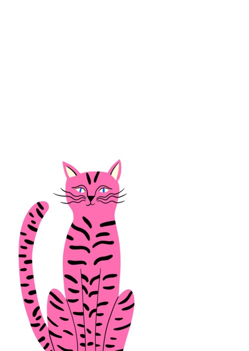 Greetz | Verjaardagskaart | kat | roze