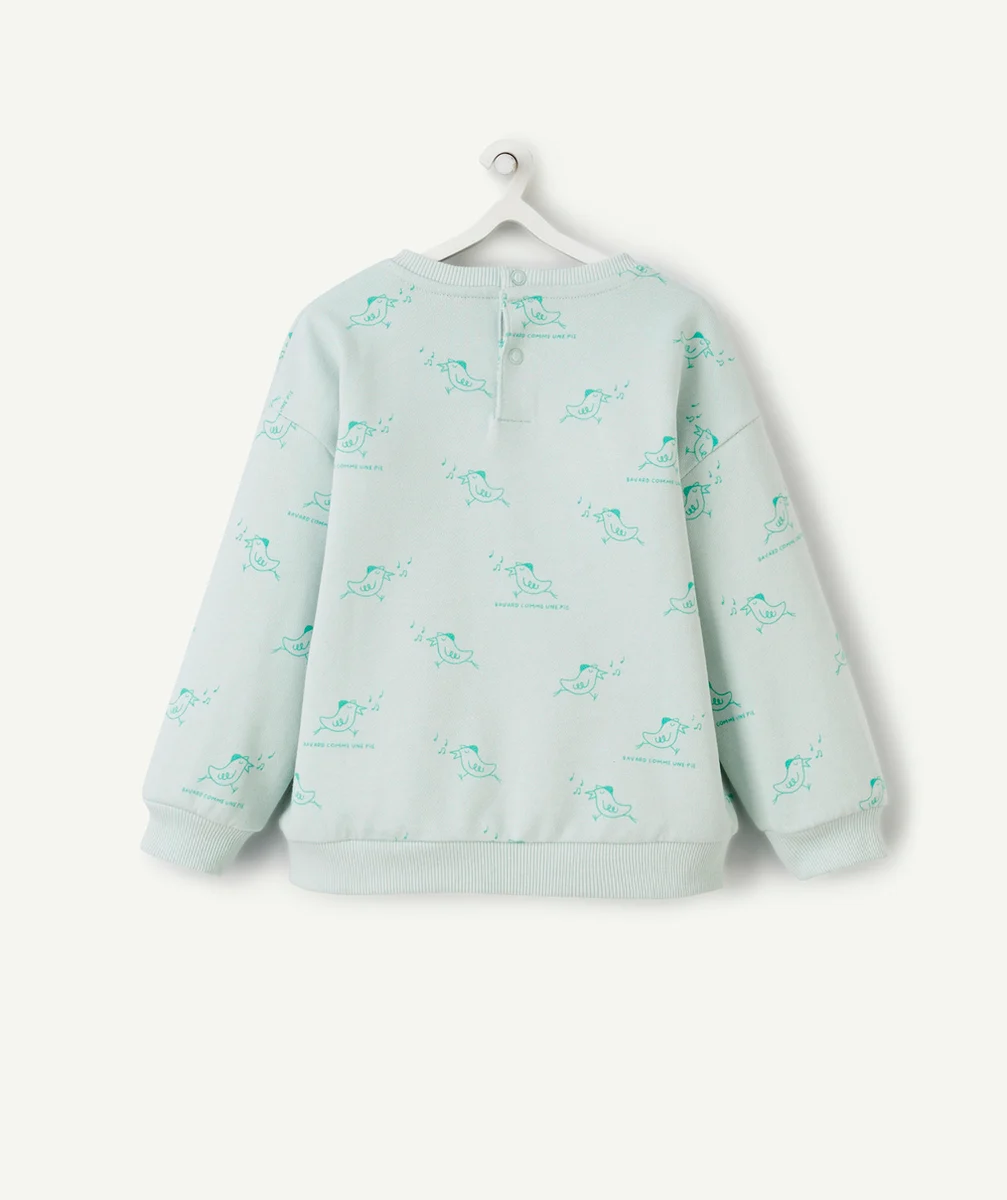 SWEAT MANCHES LONGUES BÉBÉ GARÇON 100% COTON IMPRIMÉ OISEAU
