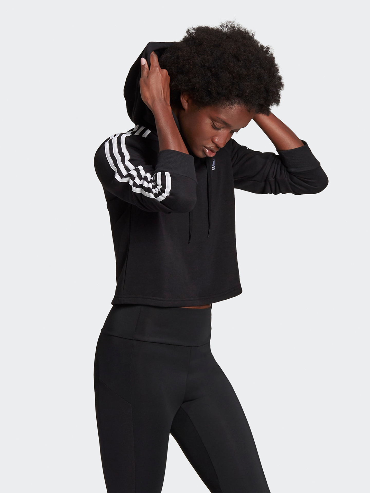 3-Stripes Full Zip Crop Hoodie