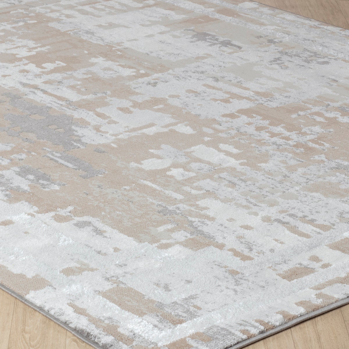 Abstract Modern Tapijt Beige/Wit 80x150 cm MARTINA