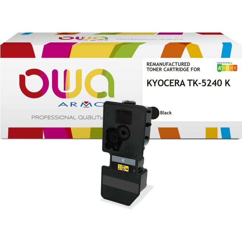 Toner remanufacturé OWA noir compatible KYOCERA TK-5240 K pour imprimante laser