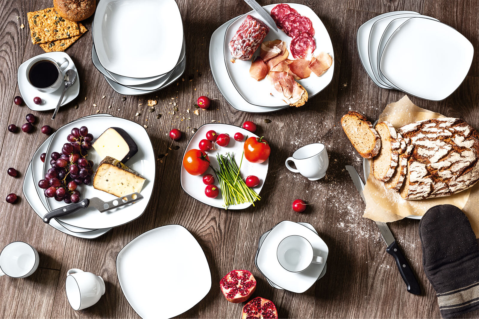 Seltmann Weiden Dessertschale LIDO 2er Set weiß/ schwarz