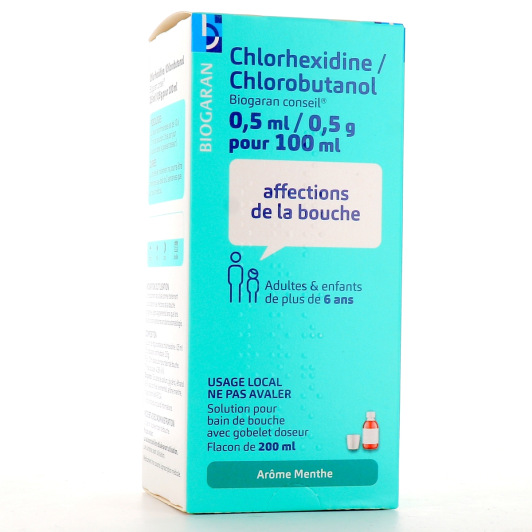 Chlorhexidine/Chlorobutanol Biogaran Bain de Bouche - Flacon de 200 ml