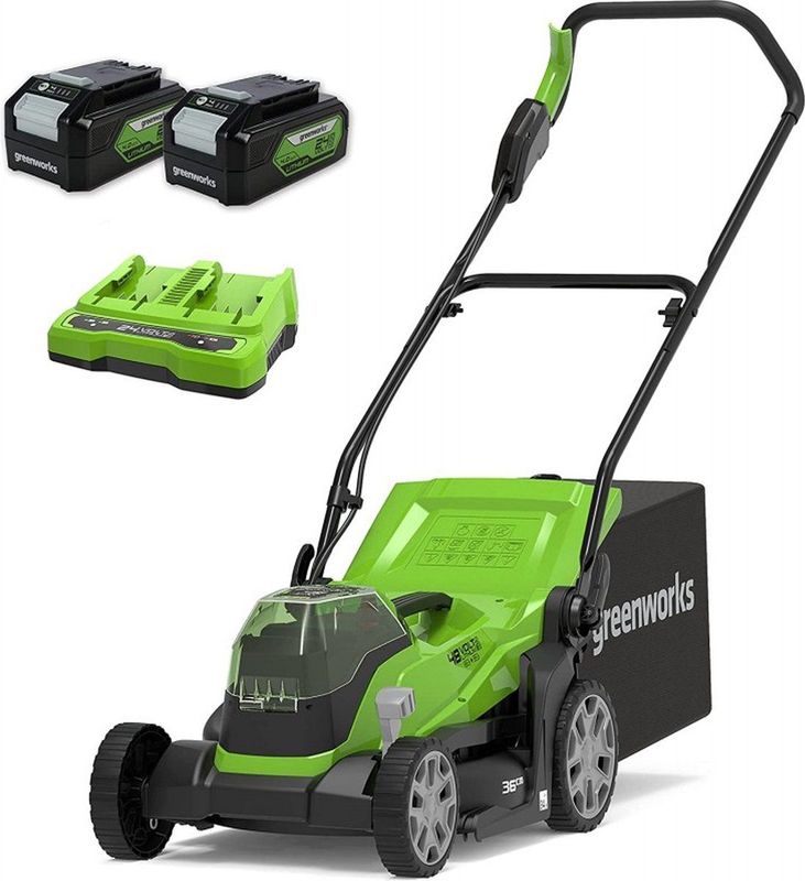 Grasmaaier - Groen - 36 cm Maaibreedte - 2x4.0Ah Accu - Dual Lader