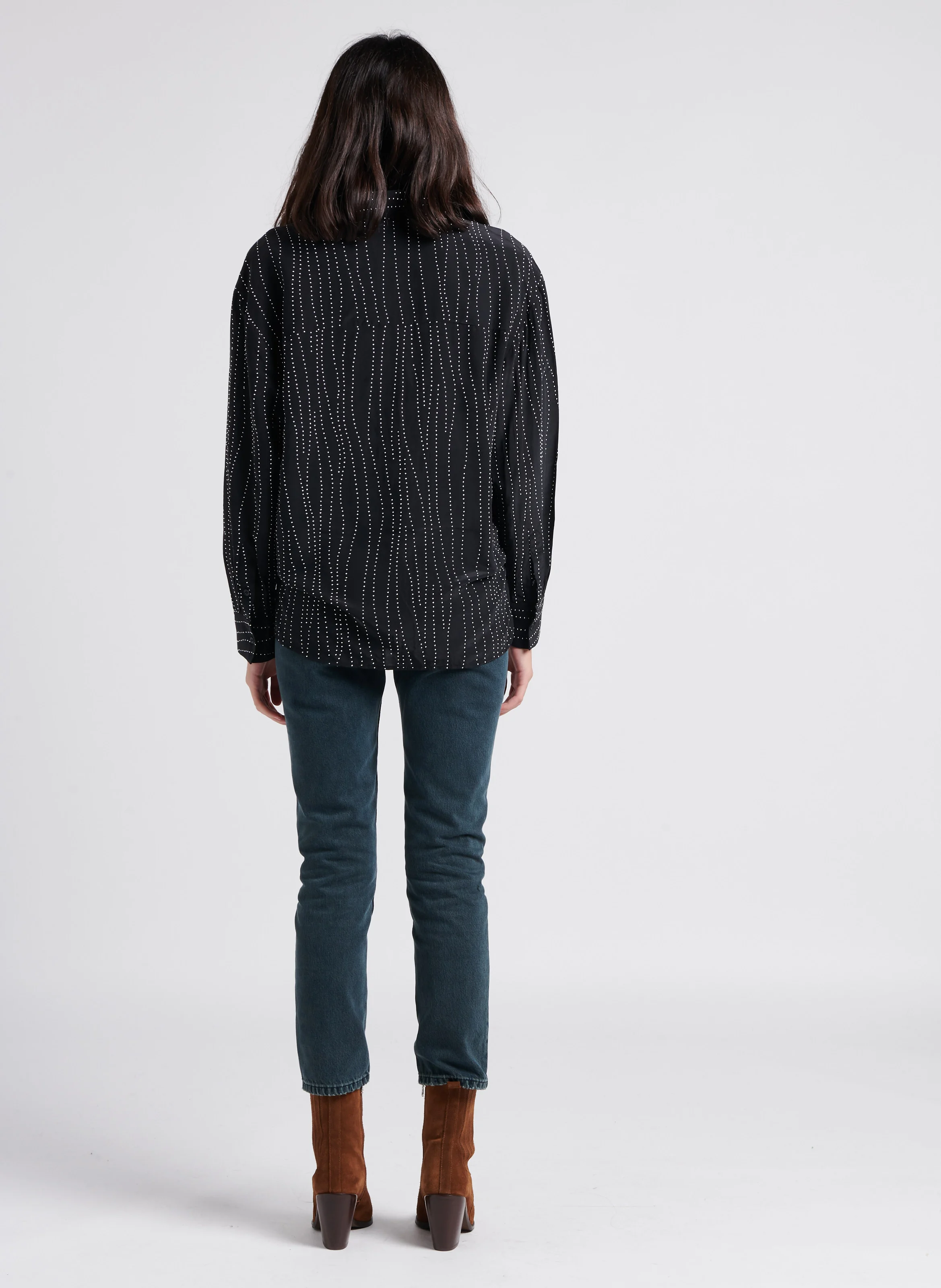 ZEFIRO - Chemise fluide à studs all over | Noir