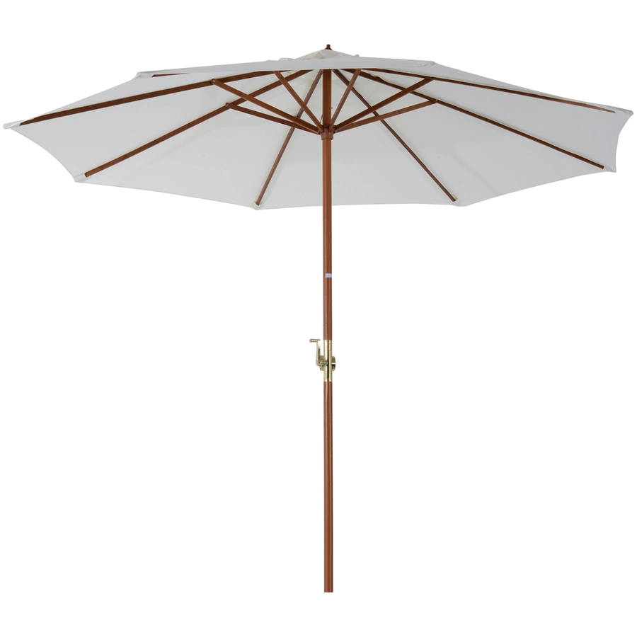 Outsunny Sonnenschirm mit Handkurbel cremeweiß, natur