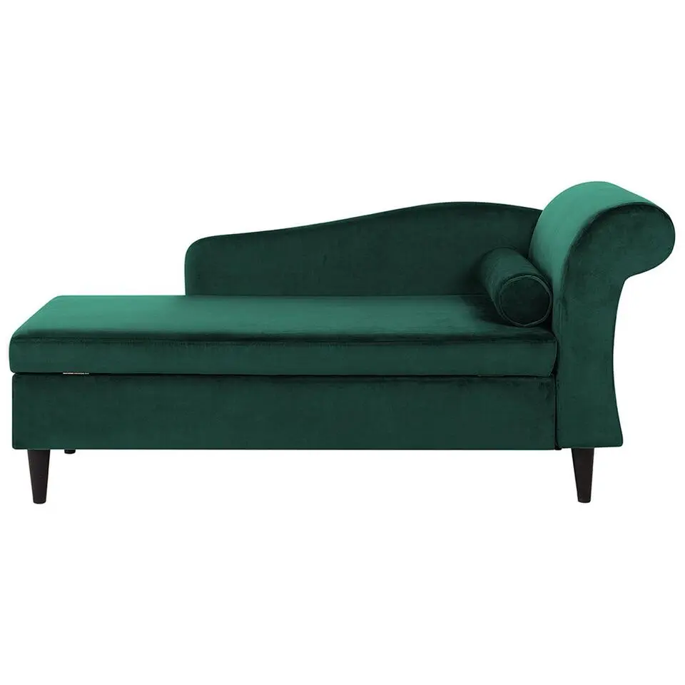 LUIRO - Chaise longue - Groen - Rechterzijde - Fluweel