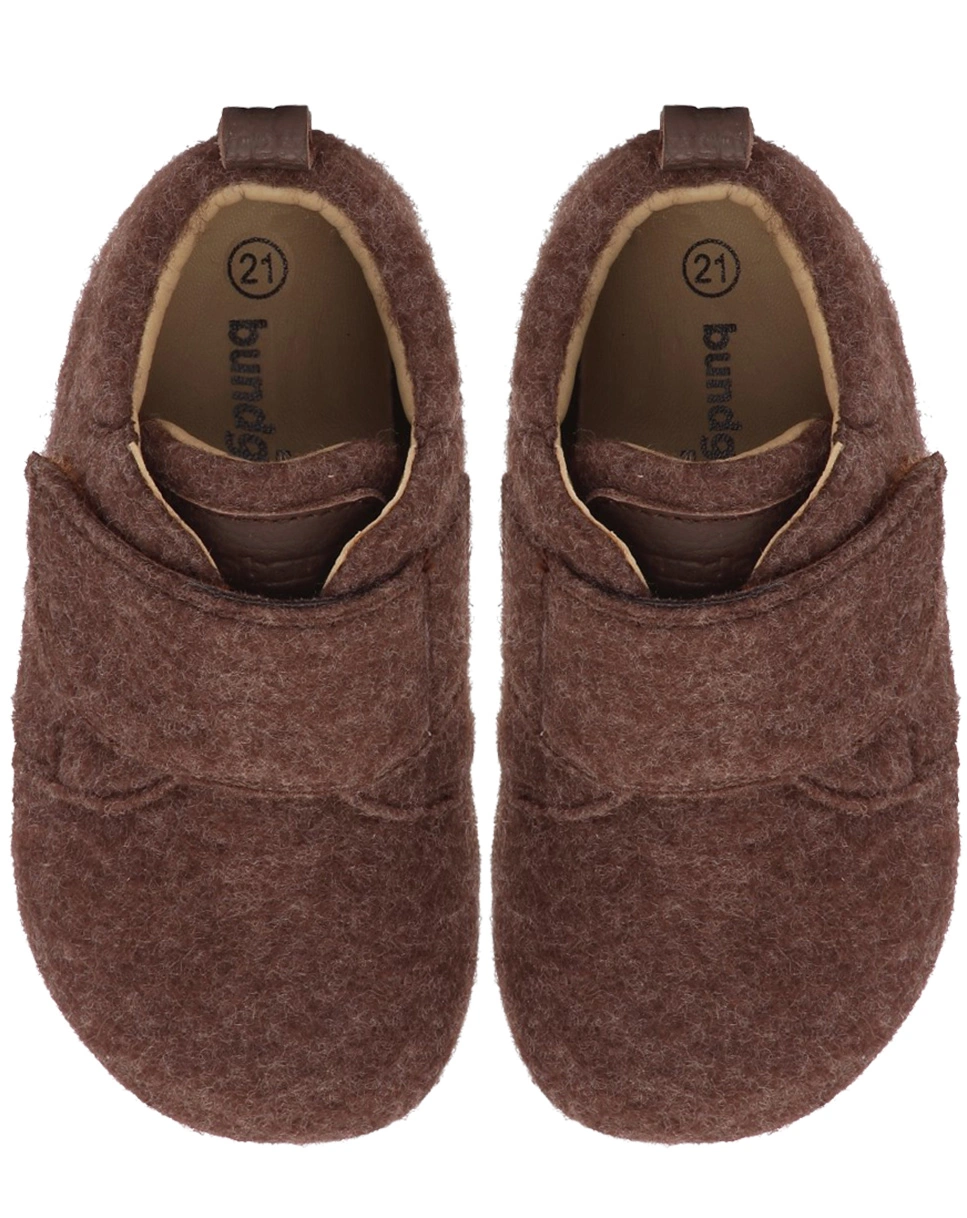 Klett-Krabbelschuhe TANNU WOOL in brown