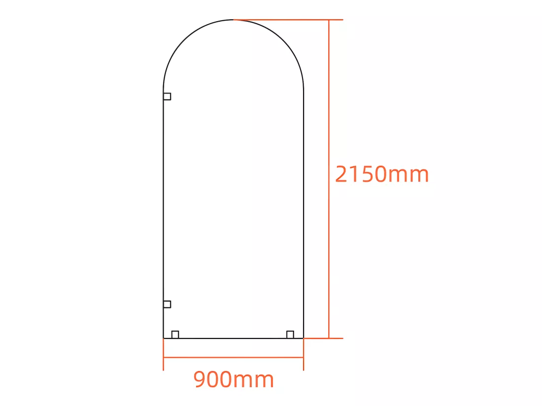 Paroi de douche à l'italienne arrondie - 90 x 215 cm - AIRLIE