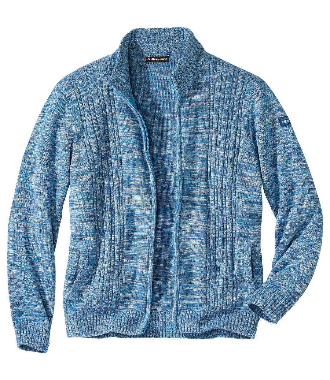 Gilet Tricot Zippé Grand Bleu