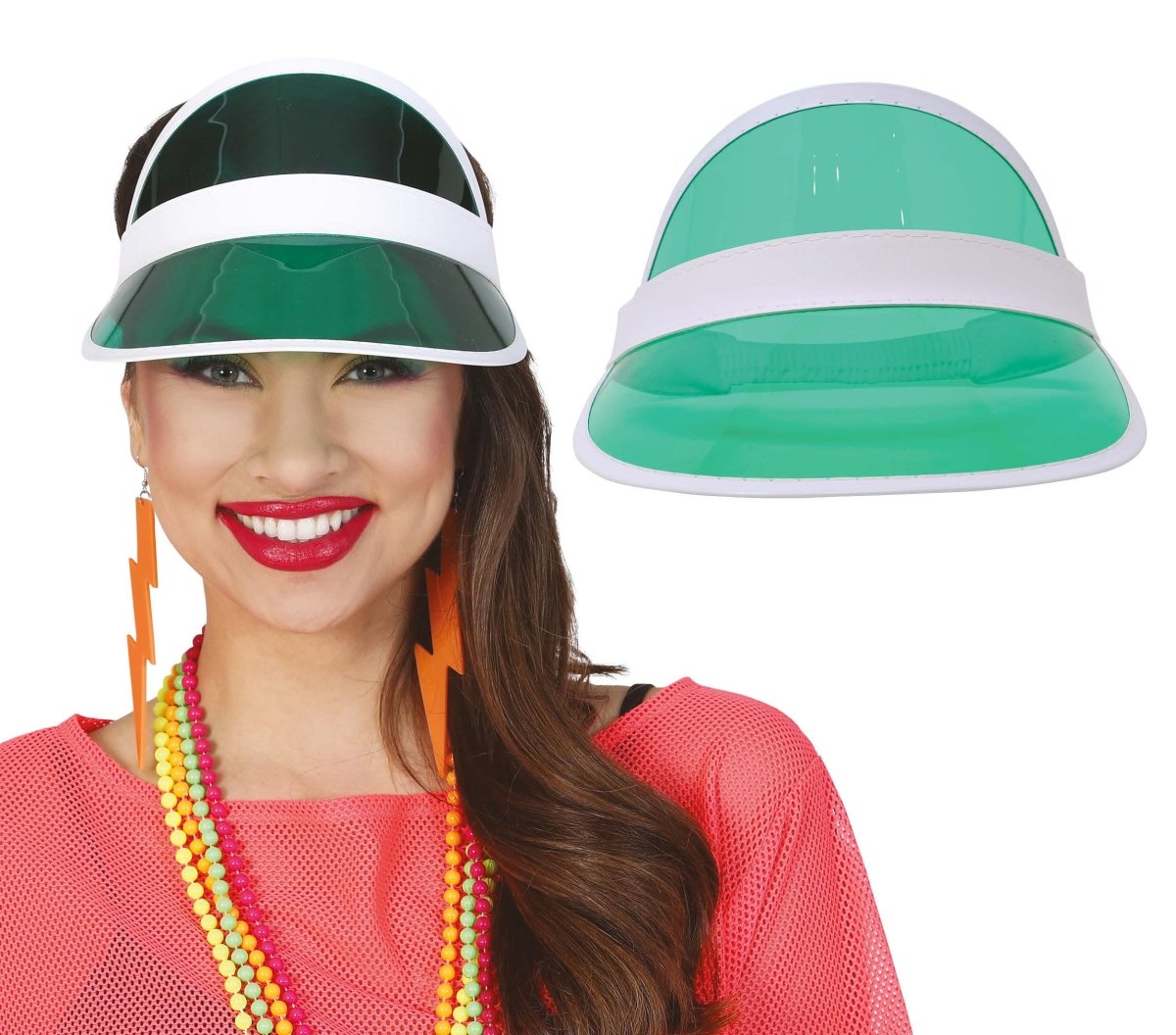 Neon 80S Zonneklep Groen 25cm
