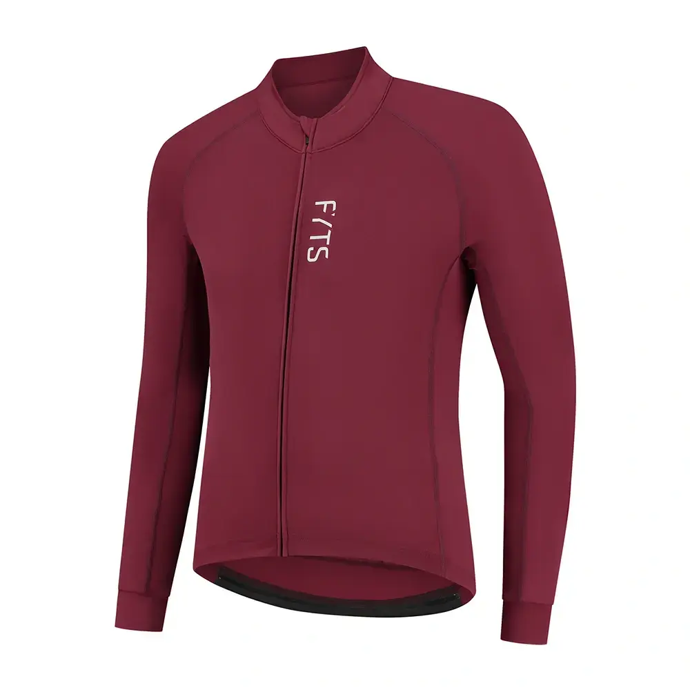 FYTS SNLST Thermo Fietsshirt Lange Mouwen Donkerrood/Wit Heren