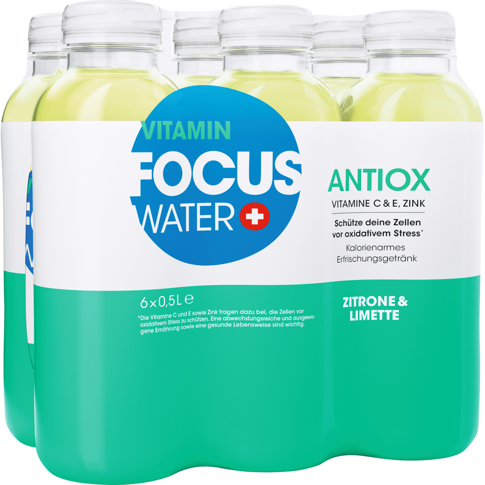 Focuswater Antiox Zitrone&Lime 6 x 50 cl