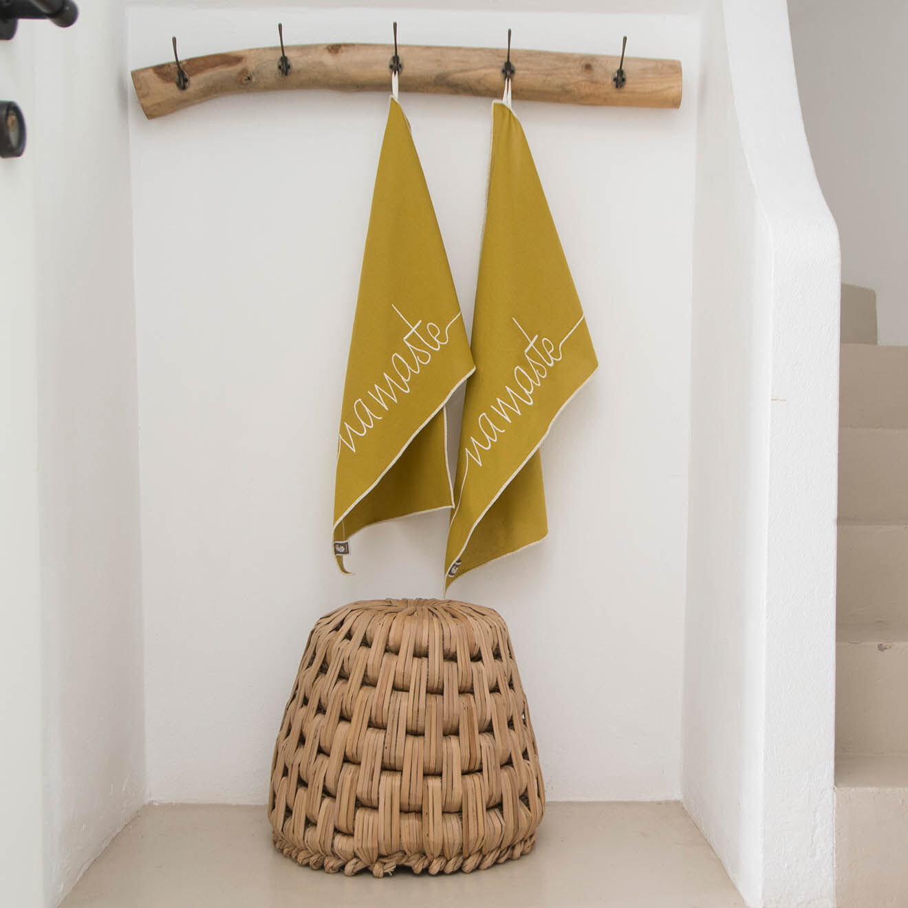 Febronie 2 Torchons en Coton Namaste jaune zest - 50x75 cm