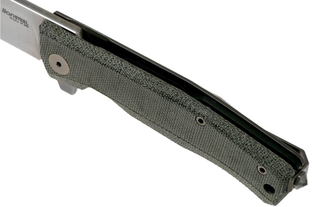 LionSteel Myto MT01-CVB Black Canvas Micarta zakmes, Molletta design