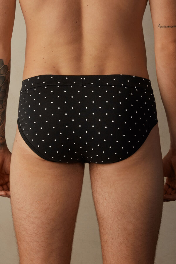 Cueca de algodão elástico Supima® com estampa de bolinhas