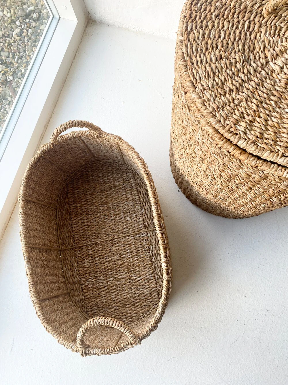 Humdakin  Vasketøjskurv i havgræs, brun - H:36 cm.