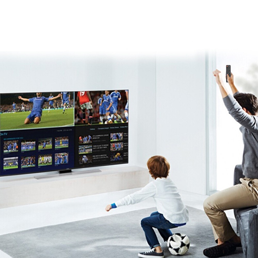 Universal Ersatz Fernbedienung mit 42 Tasten für Samsung Smart TV Geräte   Netflix / Amazon Prime Taste (LCD / LED / Plasma) - Schwarz