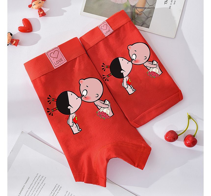 Pancherry - Matching set voor koppels: boxershorts met print + slipje