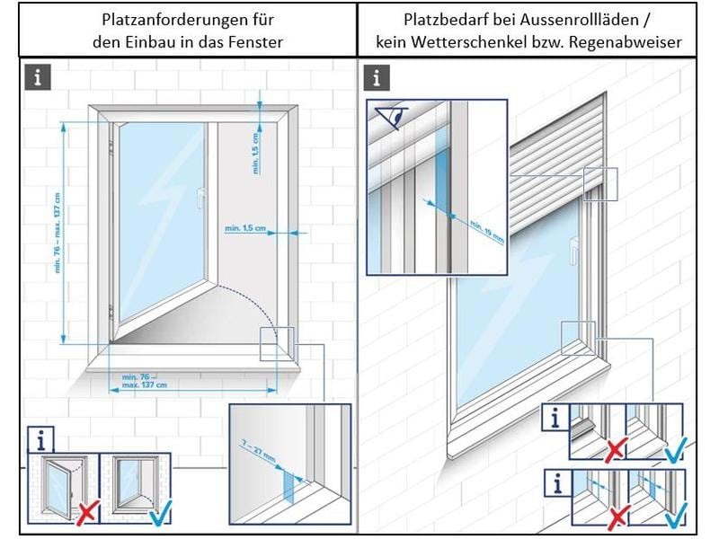 tesa Grössenverstellbares Fliegengitter FALT Fenster, Anthr Faltbarer Insektenschutz für Fenster 80 x 80 cm bis 140 x 140 cm