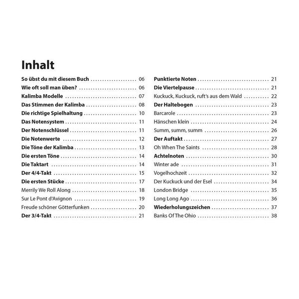 Hage Musikverlag Kalimba schnell und einfach