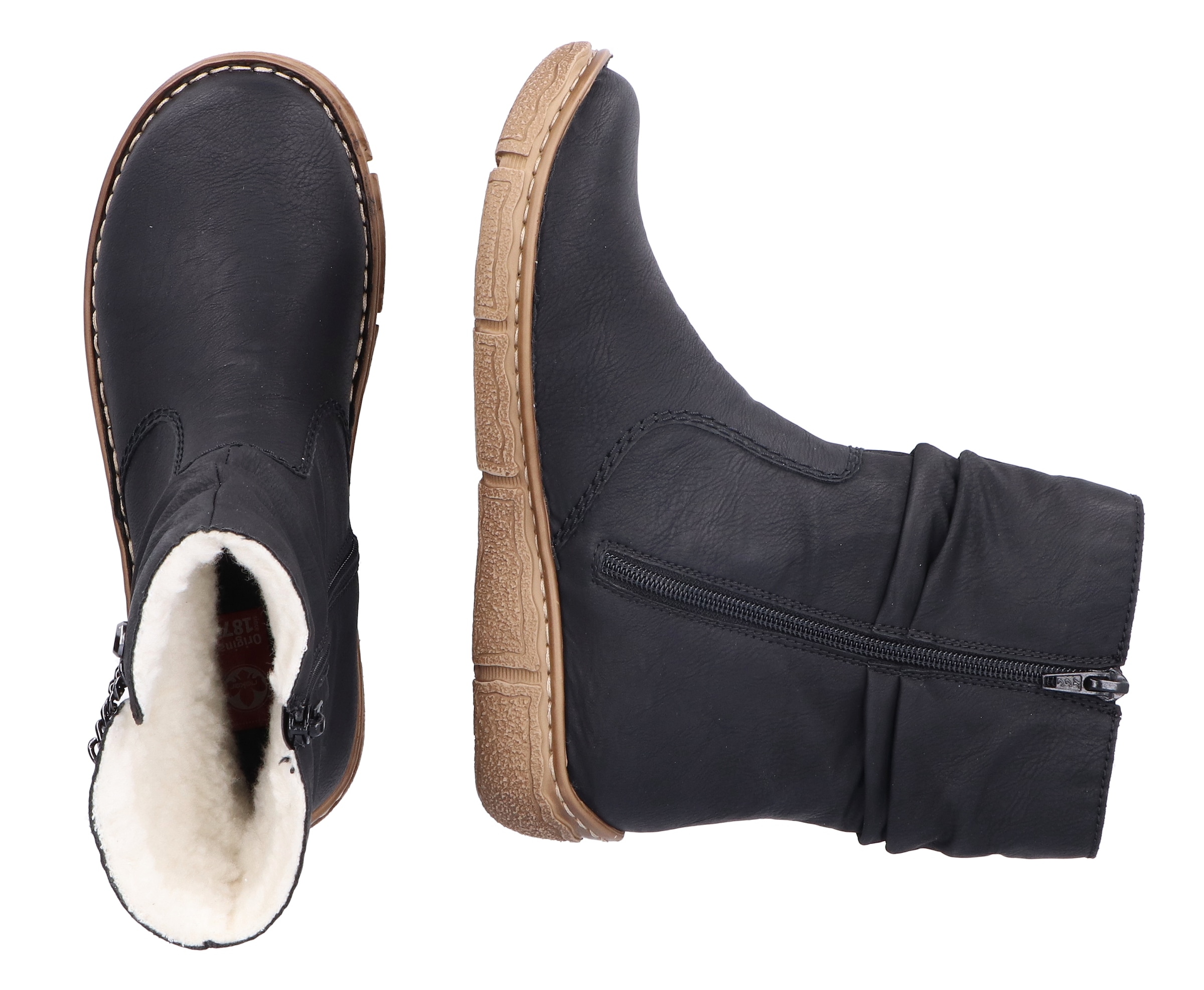 Rieker Winterboots  mit kontrastfarbener Rahmennaht