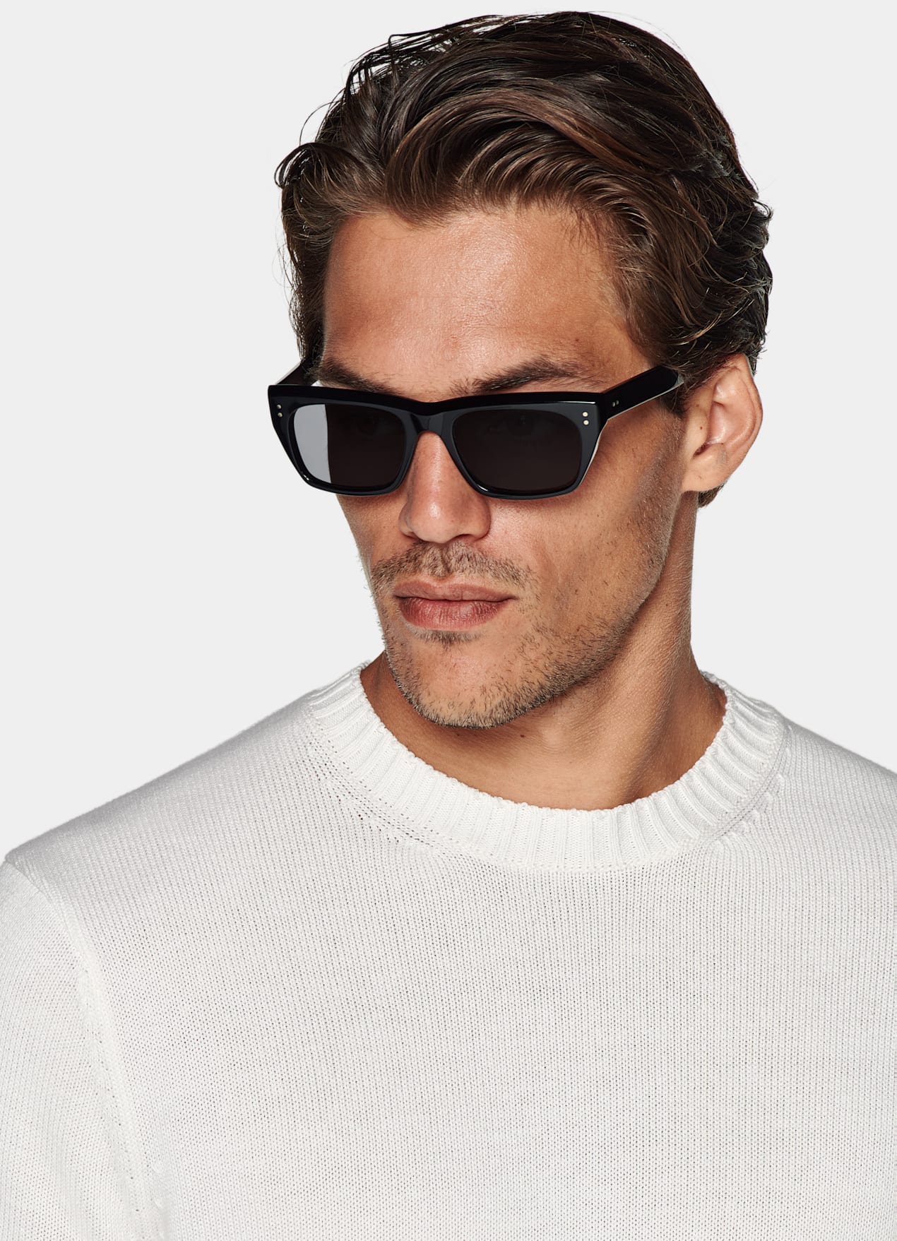 Pull col rond blanc