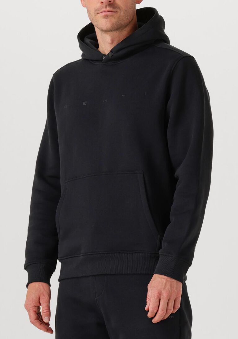 zwarte genti trui basic logo hoodie