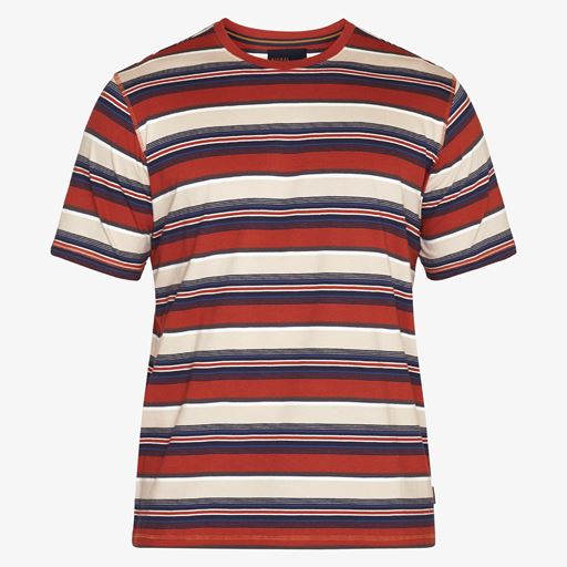 Signal Paw Striped T-shirt, Red Henna, XL