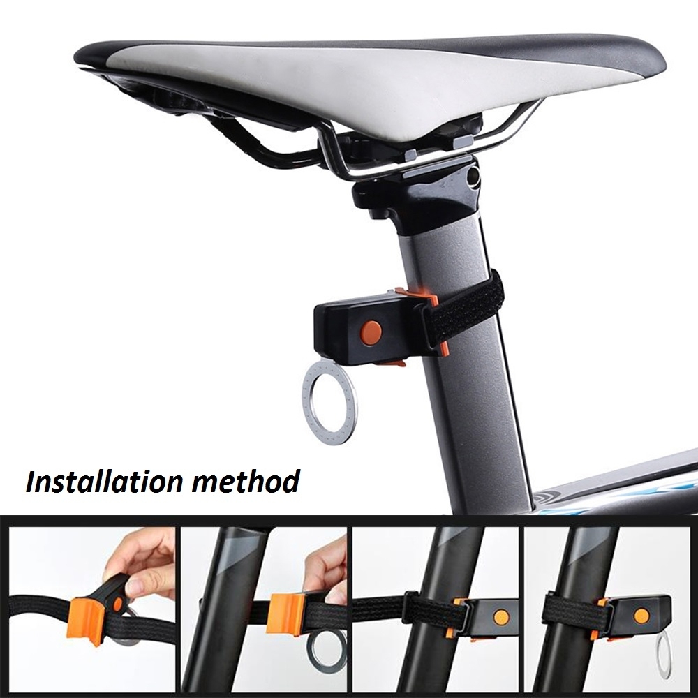 Velo Fahrrad Warnlicht USB Akku LED Ring Rücklicht Rot (Spritzwasserfest)