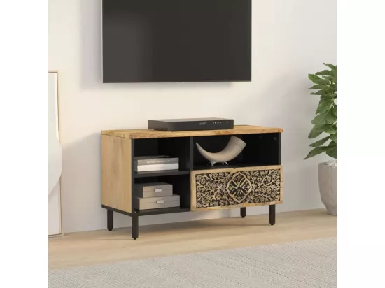 Meuble TV 80x33x46 cm bois massif de manguier