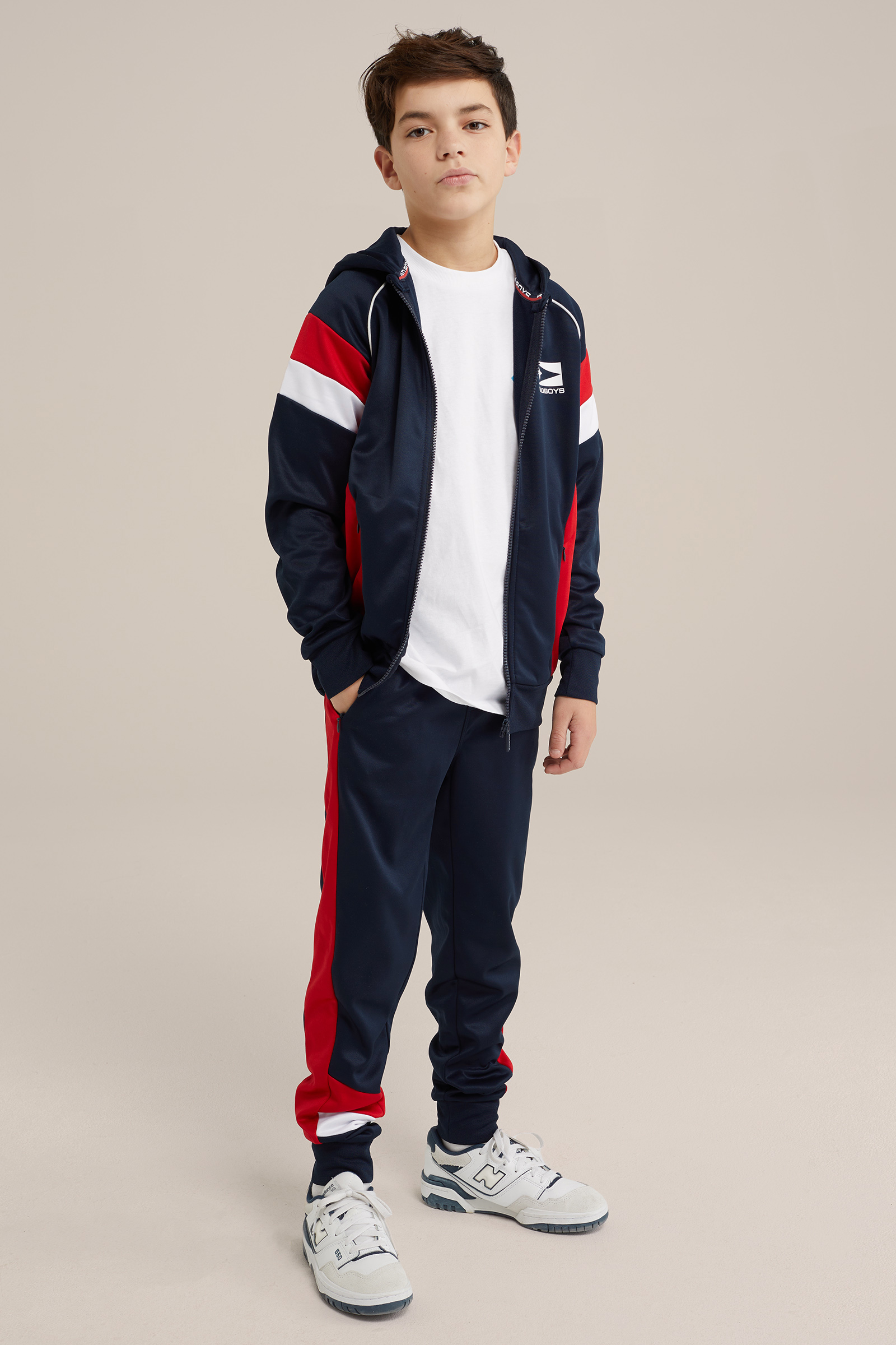 Jongens technical sweat joggingbroek Bad Boys Donkerblauw