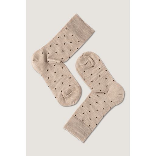 Note by Syversen Wool Dots Strømper, Beige/Brown