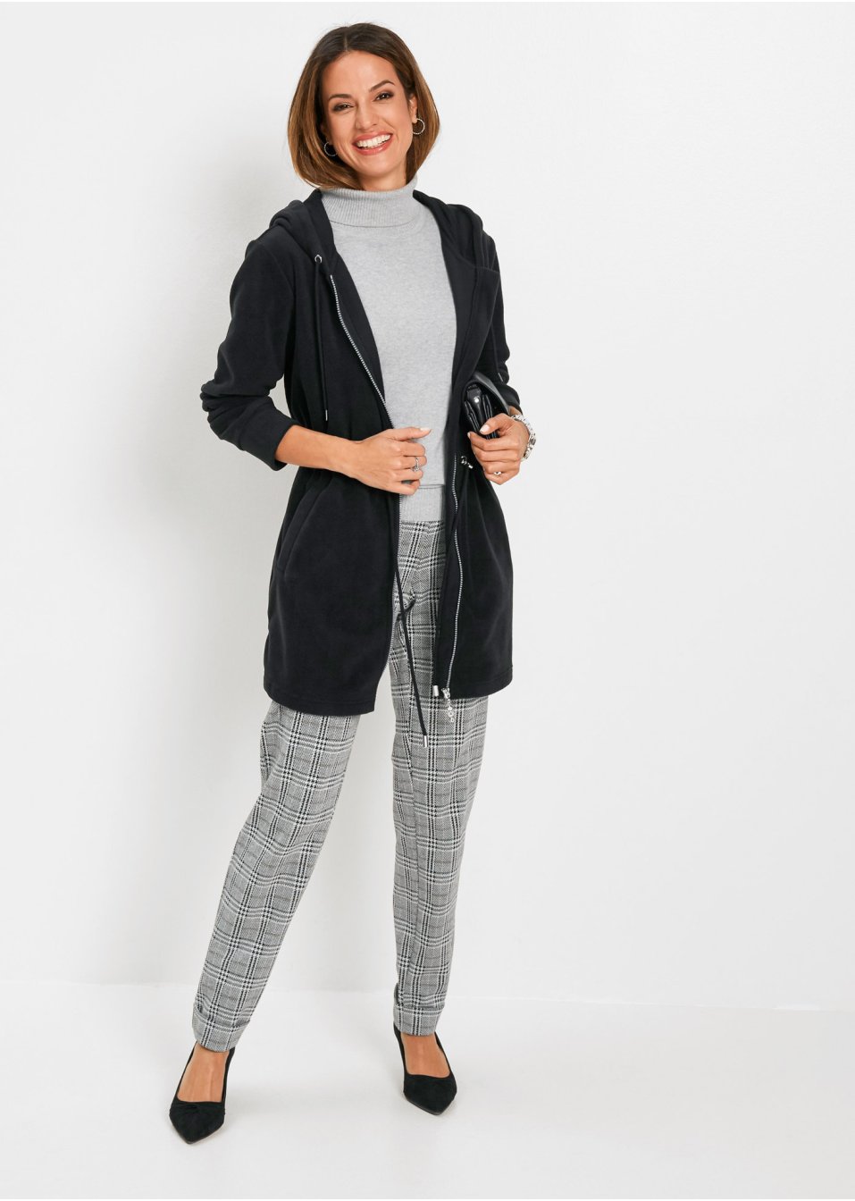 Veste longue confortable en polaire