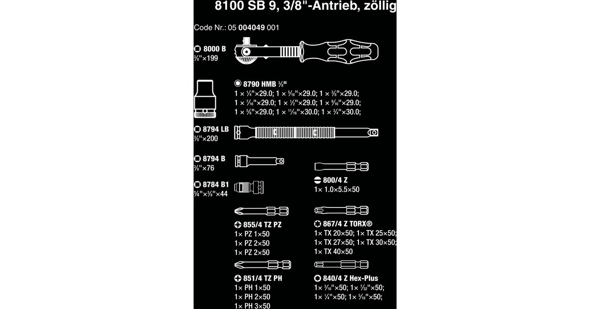 Wera8100 SB 9 Zyklop Speed ratelset gereedschapsset  (Zwart/groen, 29-delig, speedratel met draaibare kop)