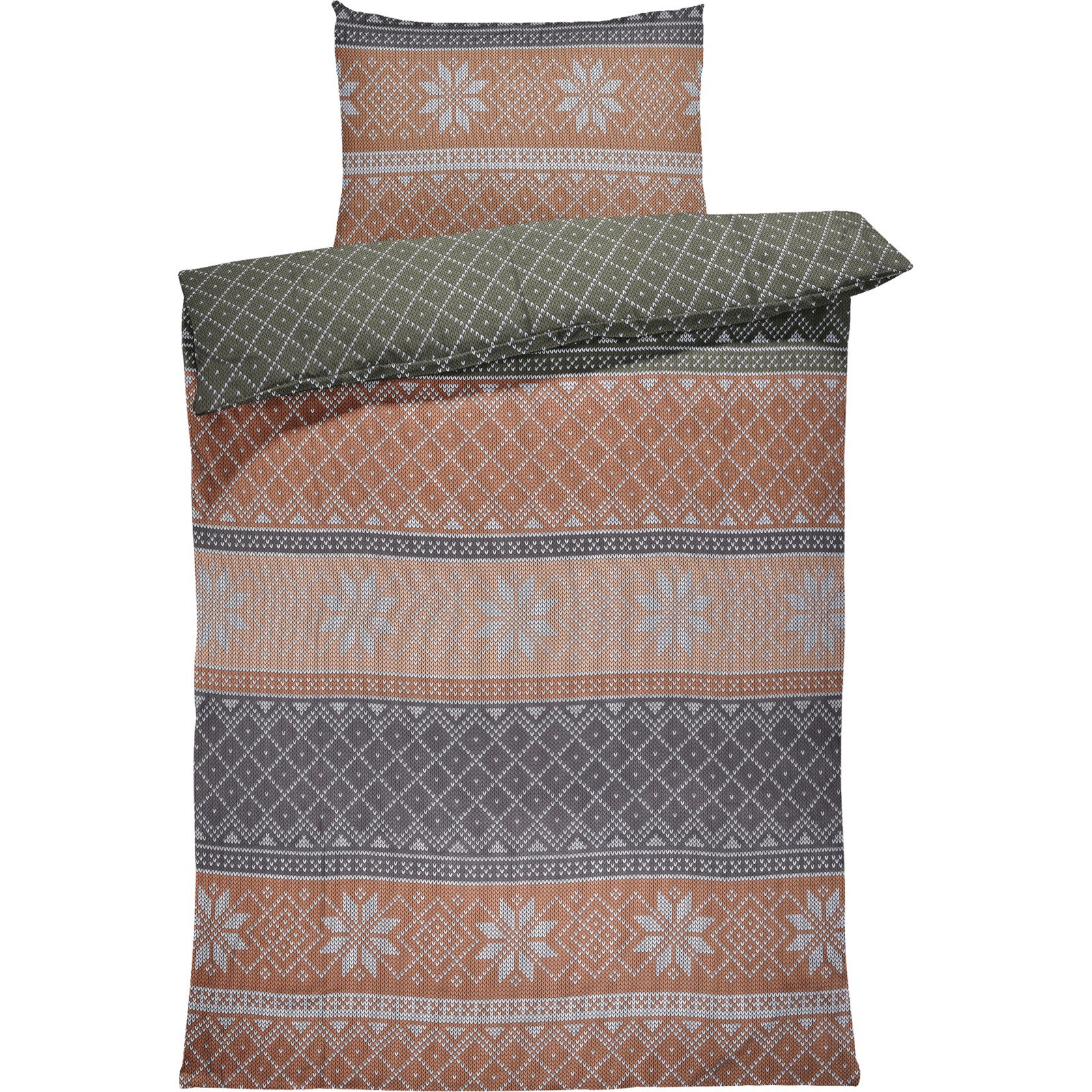 Bettwäsche Micro-Polyester Norwegermuster 160x210 65x100 Bettanzug Nord