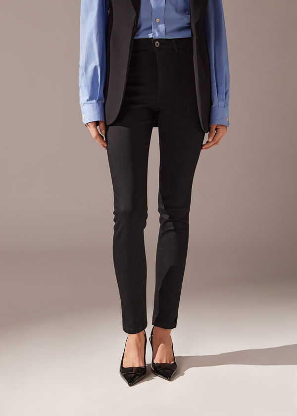 Calça jeans skinny térmica de toque suave
