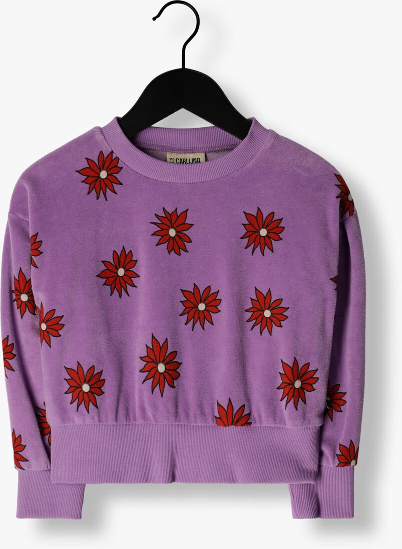 CARLIJNQ paarse carlijnq trui dahlia - girls sweater puffed sleeves